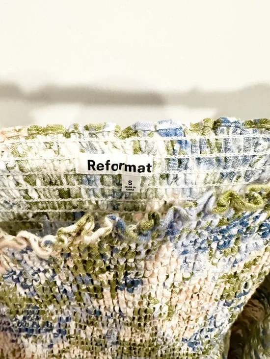 Reformation Greyson Floral Print Linen Mini Dress Size Small - Picture 11 of 13